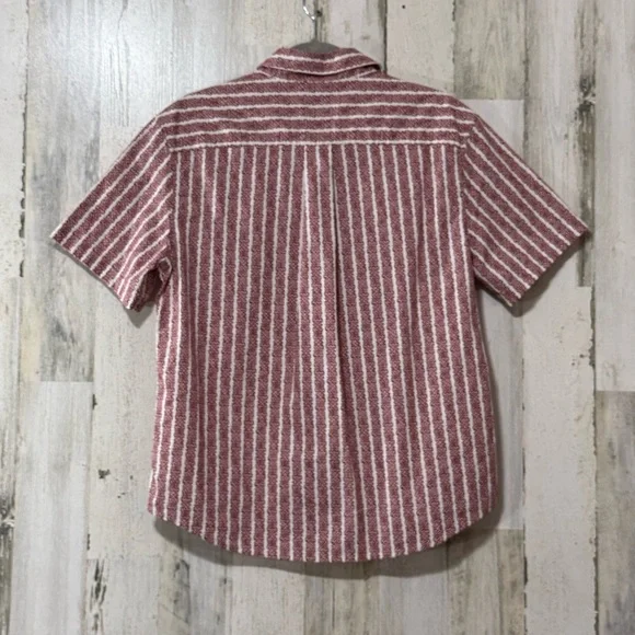 Goodfellow & Co Maroon and White Striped Shirt - Picture 5 of 7